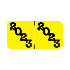 23-POSM | Yellow - Black 23 POS Year Labels 411 07M Size 3/4H x 1-1/2W Laminated 500/Box