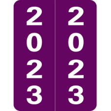 23-SM2 | Purple 23 Smead Year Labels X-Ray Size 2H x 1-1/2W Laminated 500/Box