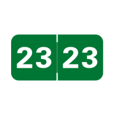 23-TB34 | DK Green 23 Tabbies Year Labels 70200 Size 3/4H x 1-1/2W Laminated 500/Box