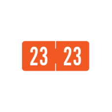 23-TP12 | Orange 23 Tab Products Year Labels TP12 Size 1/2H x 1-1/8W Vinyl 500/Box