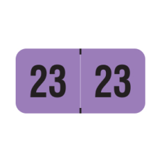 23-TRYM | Purple - Black Traco Year Labels 23 Labels Size 3/4 x 1-1/2 Laminated 500/Box