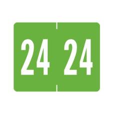 24-1309 | Green 24 Tab 1309 Year Labels. Size 1H x 1-1/4W Vinyl 500/Box