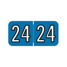 24-BK34 | Dark Blue/Black Barkley Year Labels FYCPM 24  Size 3/4 x 1-1/2 Laminated 500/Box
