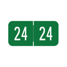 24-DG34 | Green Digi Color 2024 Year Labels  Size 3/4H x 1-1/2W Laminated 500/Box