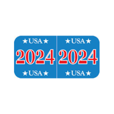 24-GBAY | Red, White and Blue 2024 Labels Patriot  Size 3/4H x 1-1/2W Laminated 500/Box