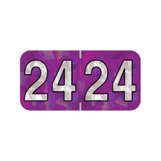 24-HPYM | 2024 Purple Holographic Year Label Size 3/4H x 1-1/2W Laminated 500/Box