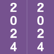 24-IM178 | Purple 24 IFC Year Labels CL7110 Size 1-7/8H x 1-7/8W Laminated 500/Box