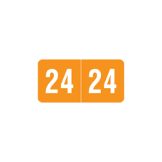 24-SMPK | Orange 24 Smead Year Labels ETS Size 1/2H x 1W Laminated 250/Pack