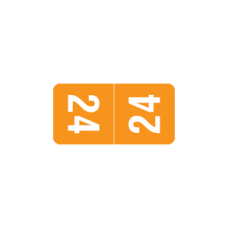 24-TTYM | Orange 24 Smead Year Labels Size 1/2H x 1W Laminated 500/Box