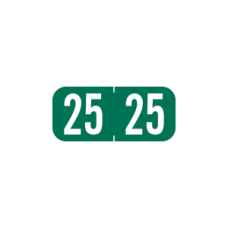 25-1287 | Green 2025 Tab Products Year Labels 1287 Size 1/2H x 1-1/8W Vinyl 500/Box