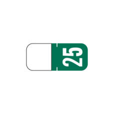 25-1308 | Green 2025 Tab Products Top Tab Year Labels 1308 1/2H x 1-1/8W Laminated 500/Roll