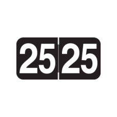 25-AM34 | Black 2025 Ames Color File Year Labels Size 3/4H x 1-1/2W Laminated  500/Box