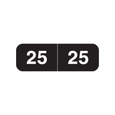 25-AMYM | Black 2025 Ames Year Labels Size 1/2 x 1-1/2 Laminated 500/Box