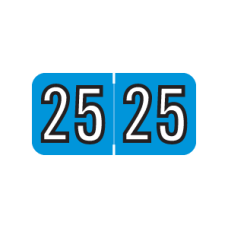 25-BA34 | Blue/Black 2024 Barkley Year Labels  Size 3/4H x 1-1/2W Laminated 500/Box