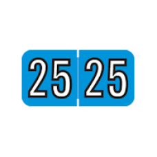25-BA34 | Blue/Black 2025 Barkley Year Labels  Size 3/4H x 1-1/2W Laminated 500/Box