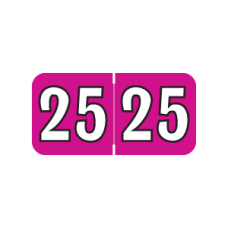 25-CJT34 | Pink/Black 23 Colwell Jewel Tone Year Labels Size 3/4H x 1-1/2W Laminated 500/Box