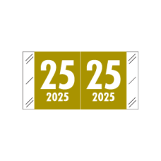 25-CT500 | Gold 2025 Tabbies Year Labels 51707 Size 3/4H x 1-1/2W Laminated 500/Box
