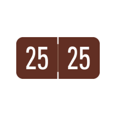 25-DG34 | Brown Digi Color 2025 Year Labels Size 3/4H x 1-1/2W Laminated 500/Box