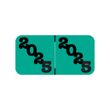 25-JA34 | Teal/Black 2025 Jeter Year Labels Size 3/4H x 1-1/2W Laminated 500/Box