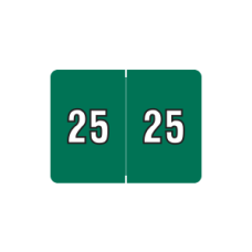 25-L8800 | Dark Green 2025 Datafile Year Labels L8800 Size 15/16H x 1-1/4W Laminated 500/Box