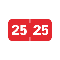 25-MJYM | Red 2025 Medical Arts Press Jeter Year Labels MJYM Size 3/4W x 1-1/2H Laminated 500/Box