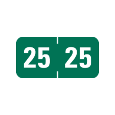 25-PF34 | Dark Green 2025 Tab Products Year Labels Pro-File Size 3/4H x 1-1/2W Vinyl 500/Box