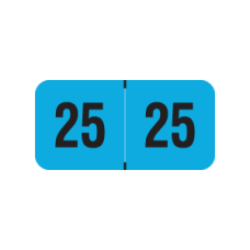 25-PMAB | Fluorescent Blue 2025 PMA Year Labels Size 3/4H x 1-1/2W Laminated 500/Box