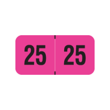 25-PMAP | Fluorescent Pink 2025 PMA Year Labels Size 3/4H x 1-1/2W Laminated 500/Box