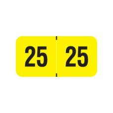 25-PMAY | Fluorescent Yellow 23 PMA Year Labels Size 3/4H x 1-1/2W Laminated 500/Box