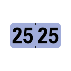 25-POSK | Black on Lavender 2025 POS Year Labels Size 3/4H x 1-1/2W Laminated 500/Box