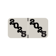 25-POSM | Gray - Black 2025 POS Year Labels 411 07M Size 3/4H x 1-1/2W Laminated 500/Box