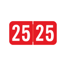 25-SW34 | Red 2025 S & W Year Labels Size 3/4H x 1-1/2W Laminated 500/Box