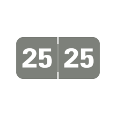25-TB34 | Gray 2025 Tabbies Year Labels 70200 Size 3/4H x 1-1/2W Laminated 500/Box
