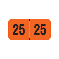 25-TRYM | Orange - Black Traco Year Labels 23 Labels Size 3/4 x 1-1/2 Laminated 500/Box