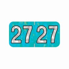 2027 Aqua Holographic Year Labels Size 3/4H x 1-1/2W Laminated 500/Box 2027 Aqua Holographic Year Labels Size 3/4H x 1-1/2W Laminated 500/Box