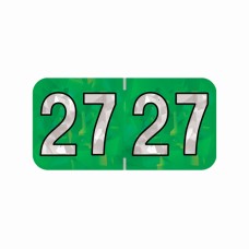 2027 Green Holographic Year Labels Size 3/4H x 1-1/2W Laminated 500/Box 2027 Green Holographic Year Labels Size 3/4H x 1-1/2W Laminated 500/Box