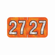 2027 Orange Holographic Year Labels Size 3/4H x 1-1/2W Laminated 500/Box 2027 Orange Holographic Year Labels Size 3/4H x 1-1/2W Laminated 500/Box
