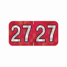 2027 Red Holographic Year Labels Size 3/4H x 1-1/2W Laminated 500/Box 2027 Red Holographic Year Labels Size 3/4H x 1-1/2W Laminated 500/Box