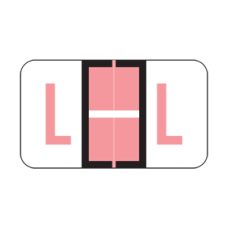 3412-L | Pink L Labels Pos 3400 Series Size: 15/16H X 1-5/8W Laminated 500/Box