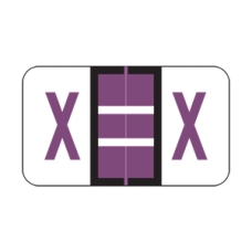 Purple X POS Alpha Label 225/Pack Laminated 1-5/8W x 15/16H
