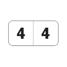 4500-4 | White/Black #4 Jeter 4500 3/4H x 1-1/2W Laminated 500/Box