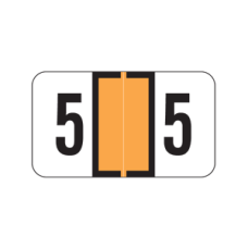 51605 | Orange #5 Labels Safeguard Numeric Series Size 15/16H x 1-5/8W 500/box