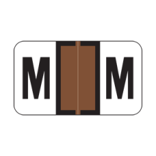 MJTK-M | Brown M | Jeter MJTK Alpha Labels - 126 Labels In Each Pack