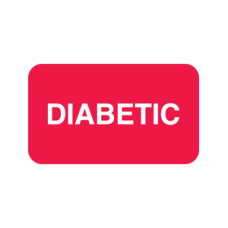 D1021 - DIABETIC Labels - Red Label with White Print 250/Box