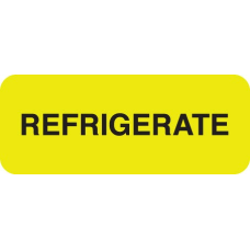 Refrigerate Laboratory Labels. FL. Yellow Black Print 3/4 X 1-7/8, 250/box.