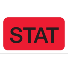 STAT Labels to indicate test and request are urgent. Red/Black Stat labels are 7/8 x 1-5/8, 250/box.