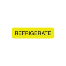 Refrigerate Laboratory Labels used in labs and pharmacies. Flourscent Yellow Black Print 5/16 X 1-1/4, 250/box.