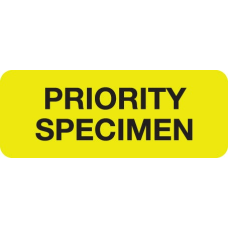 Priority Specimen Labels for Laboratory. Fluorescent Yellow Black Print 7/8 x 2-1/4, 250/box. 