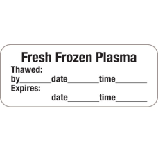 Fresh Frozen Plasma Labels for Laboratory use. White/Black Print 3/4 x 1-7/8, 250/box.