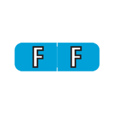 ABAM-F | Blue F Labels Barkley FABAM Size 1/2H x 1-1/2W Laminated 500/Box